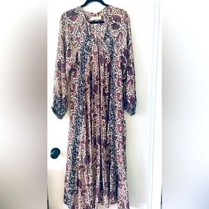 Natalie Martin Silk Fiore batik Maxi dress L